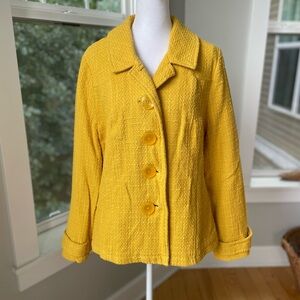 Relativity Goldenrod Yellow Woven 50’s Vintage Style Jacket Size 14